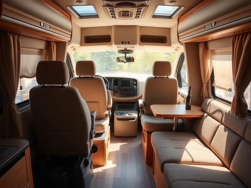 Interior of a motorhome coach cabin